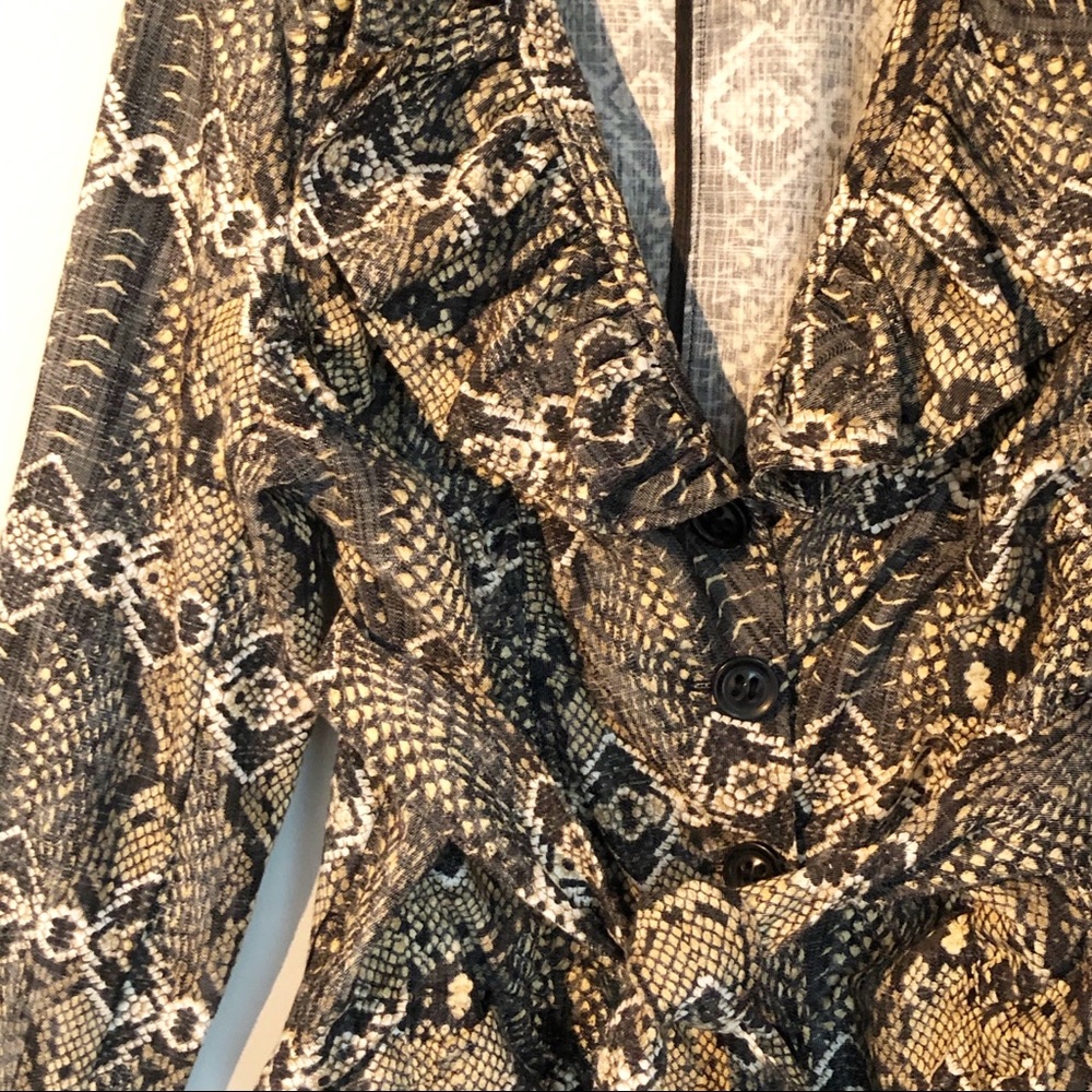 Bamboo Traders Reptile Python Snake Print Jacket, size Large - Picture 7 of 8